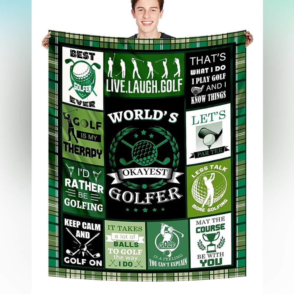 LARIAU Golfing Funny Blanket for Bed Sofa Couch, Blanket Room Decor 50"x60"